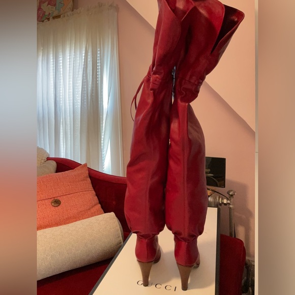 Red Gucci thigh high boots - Picture 8 of 8